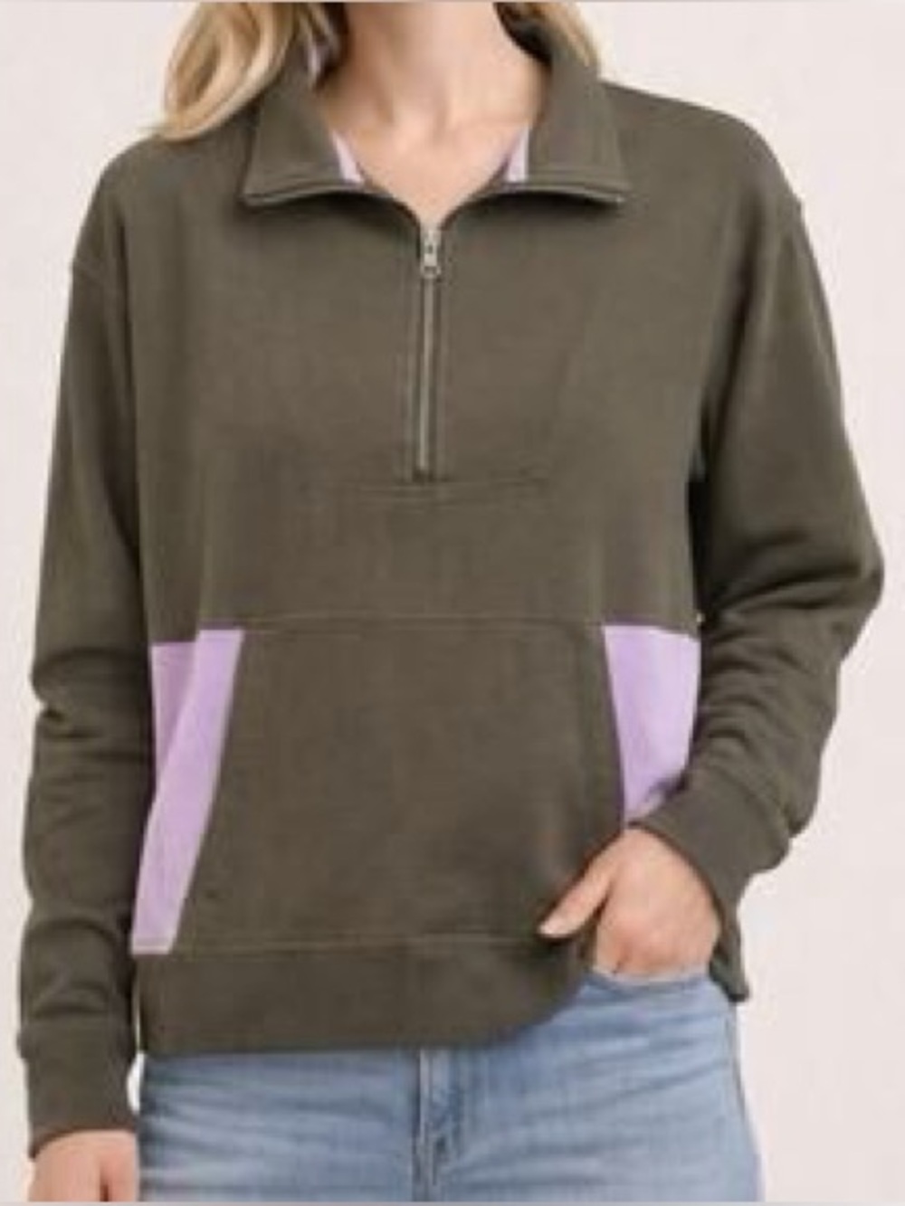 Pact Perfectly Lightweight Quarter Zip Grape Leaf/Orchid Medium